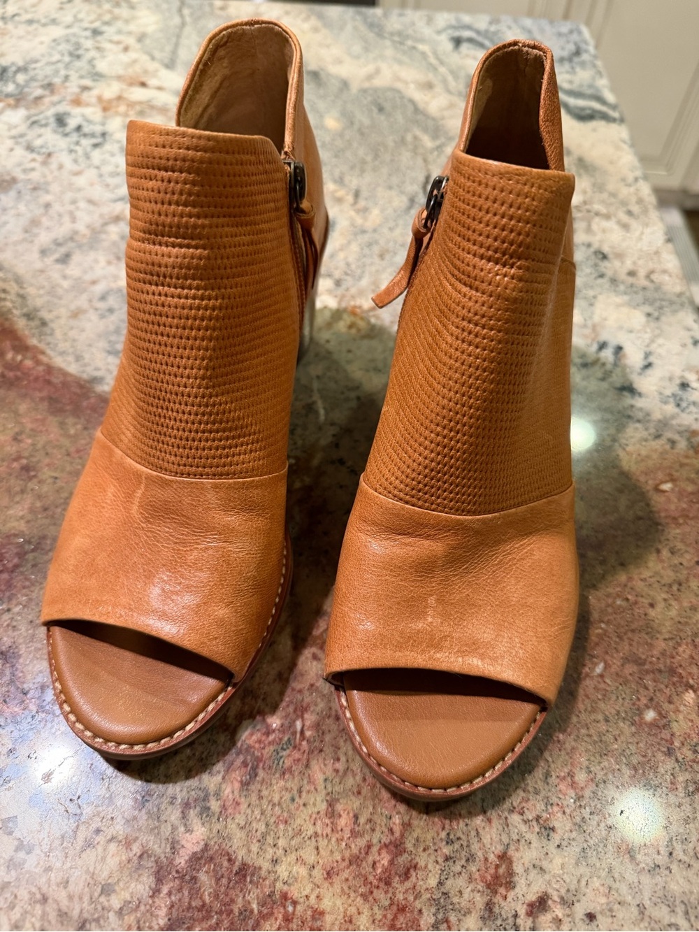 Sofft Women's Camel Peep-Toe Ankle Booties